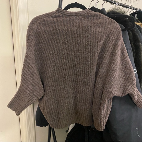 Barefoot Dreams Size S/M CozyChic Lite Ribbed Shrug Cardigan in Carbon - Picture 5 of 5